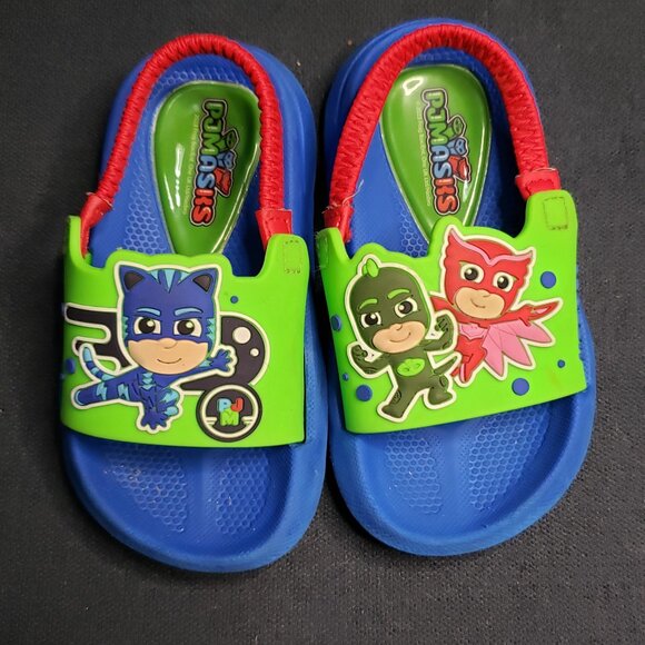 Green and Blue PJ Masks Sandals Size 5-7 - Picture 1 of 2